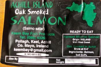 Achill Island smoked salmon is delicious on brown bread sprinkled with lemon. 